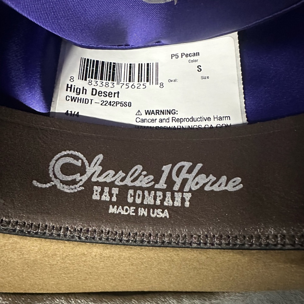 Brown Wide-Brimmed Hat with Concho Band - Picture 5 of 5